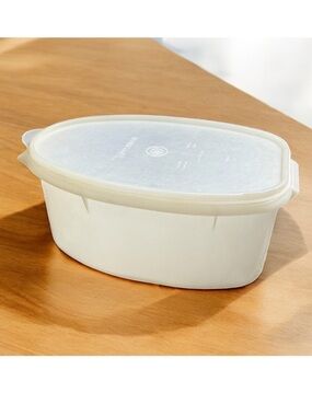 Vintage Tupperware Flavor Saver Ham Chicken Meat Keeper Container Clear